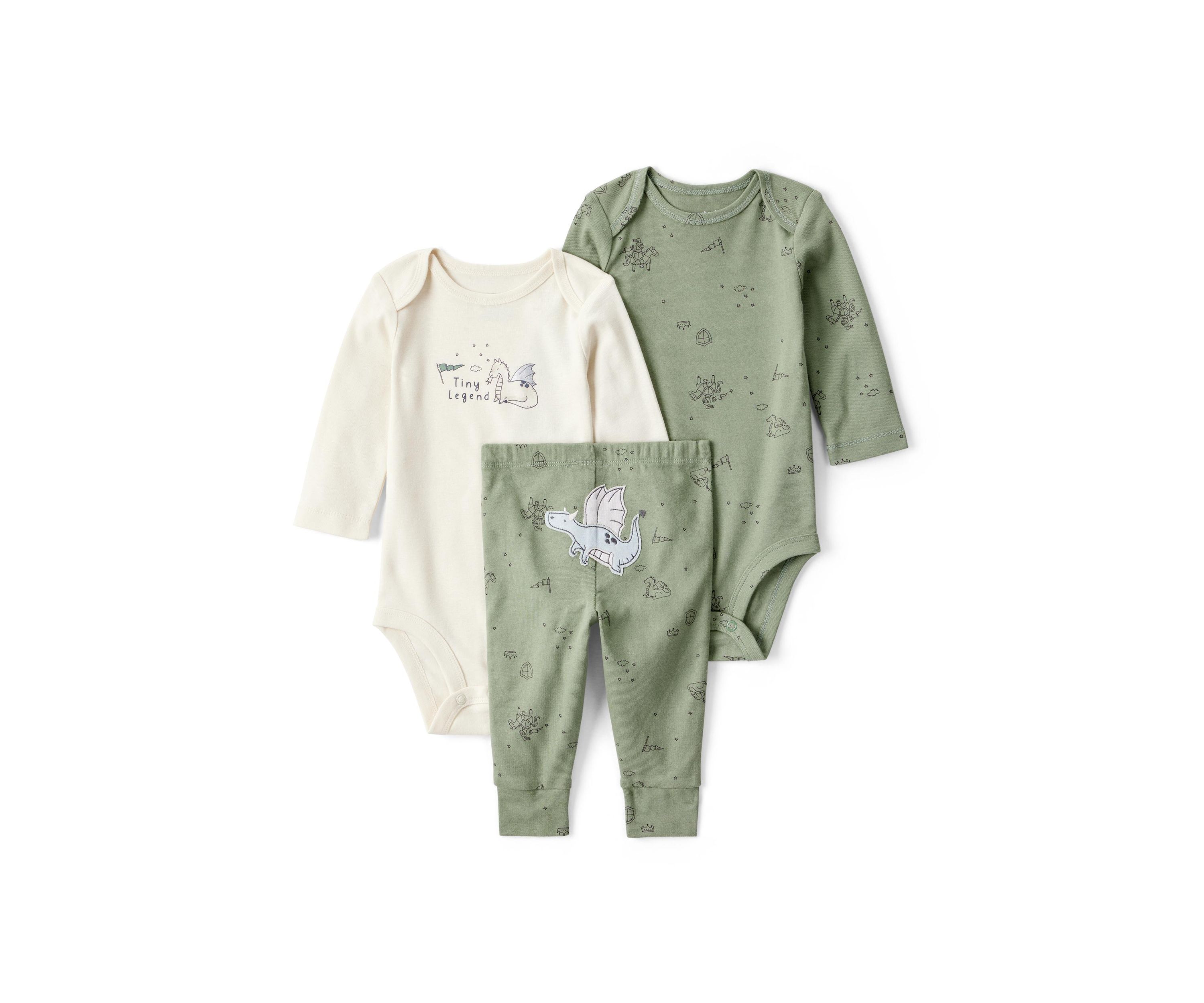 Baby Boys Three Piece Bodysuit Set