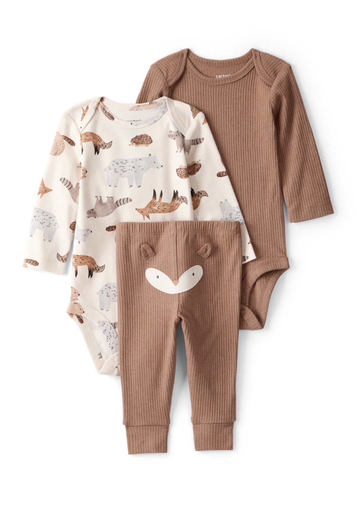 Baby Boys Three Piece Fox Bodysuit Set