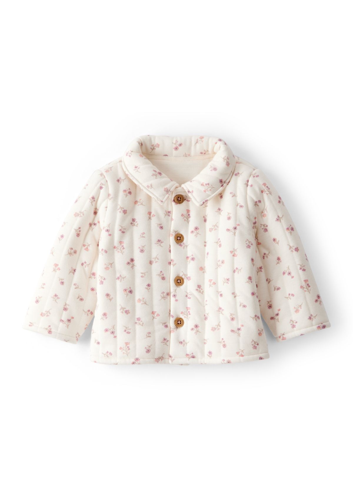 Baby Girls Floral Printed Quilted Cardigan