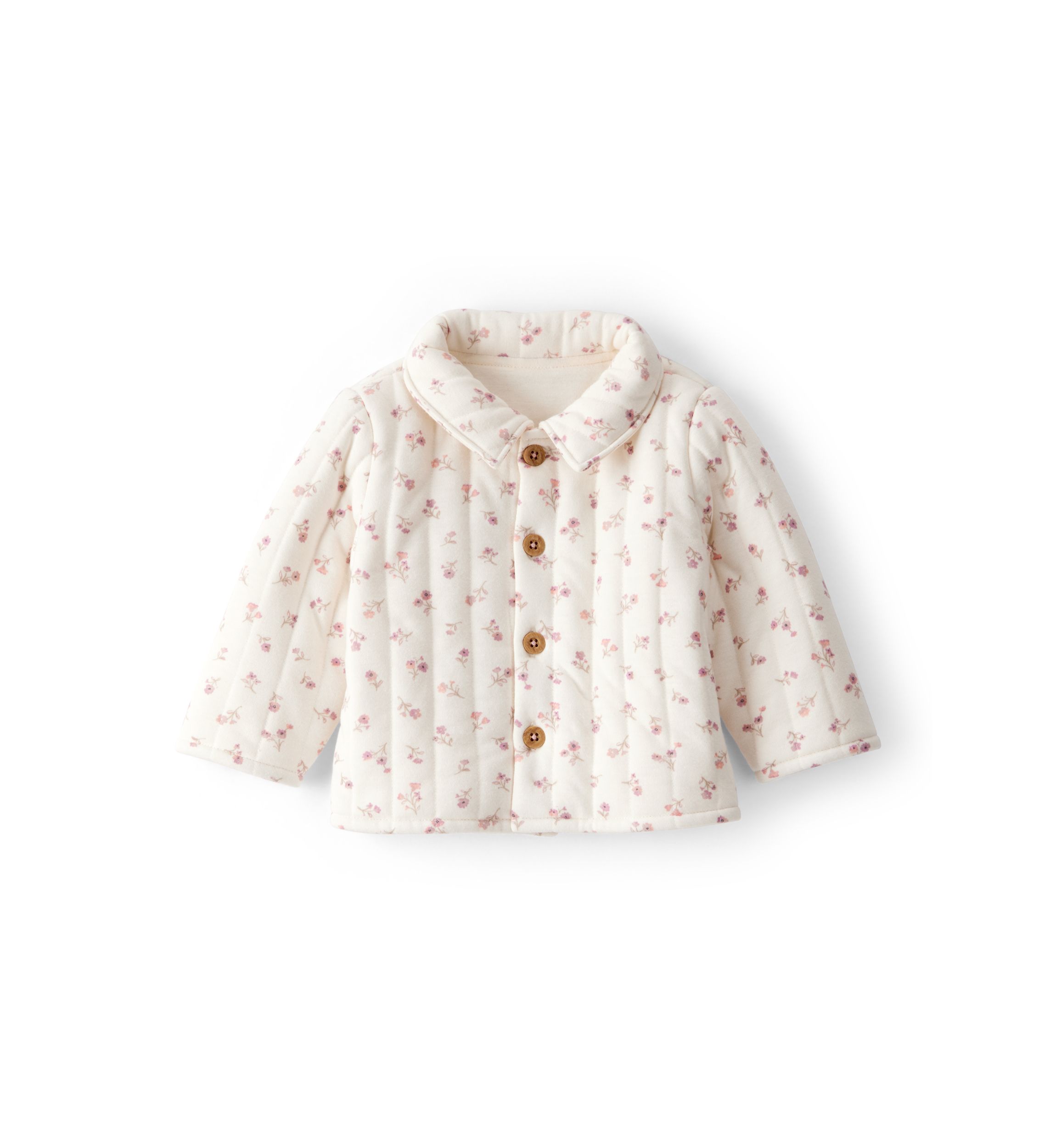 Baby Girls Floral Printed Quilted Cardigan