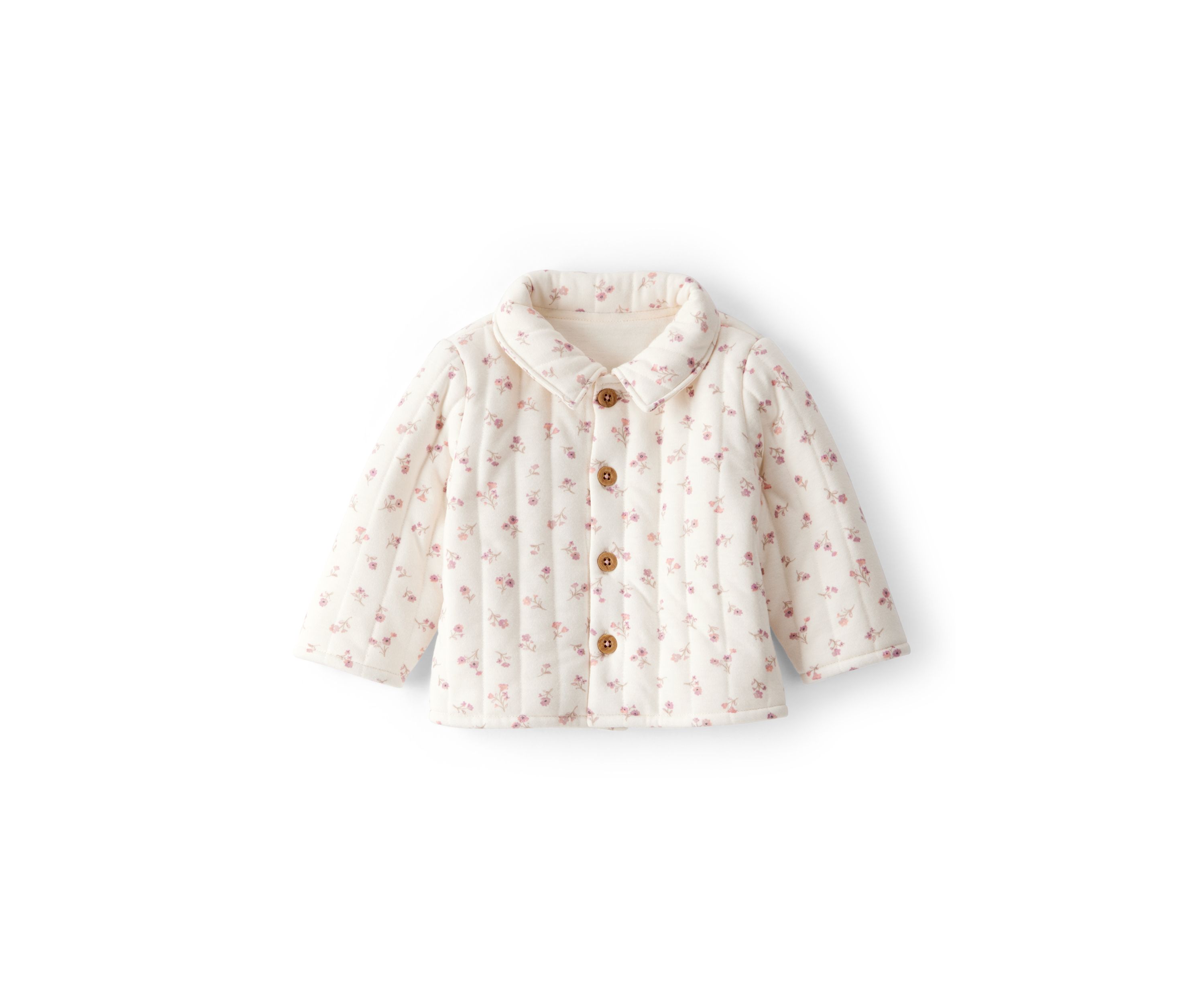 Baby Girls Floral Printed Quilted Cardigan