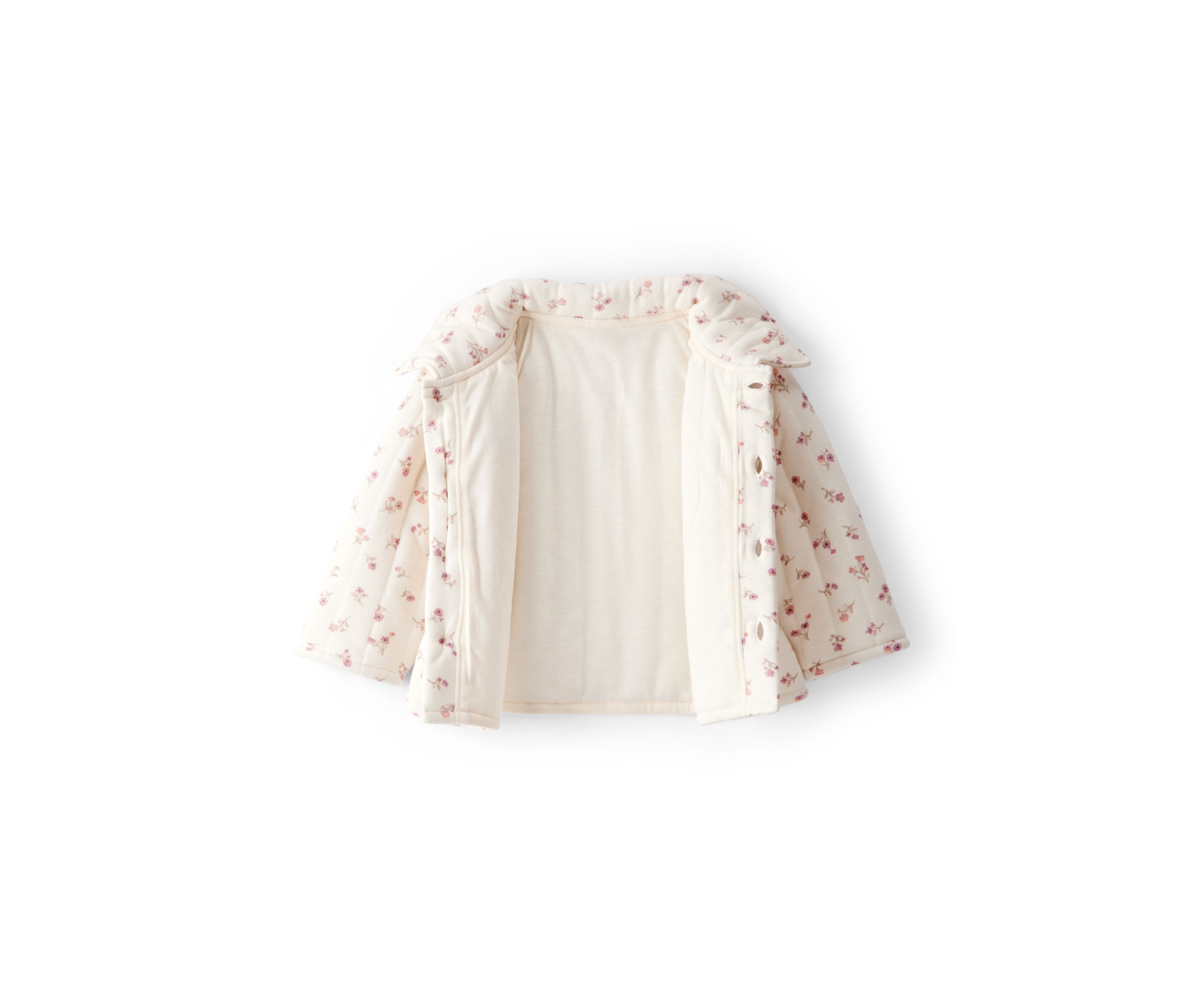 Baby Girls Floral Printed Quilted Cardigan