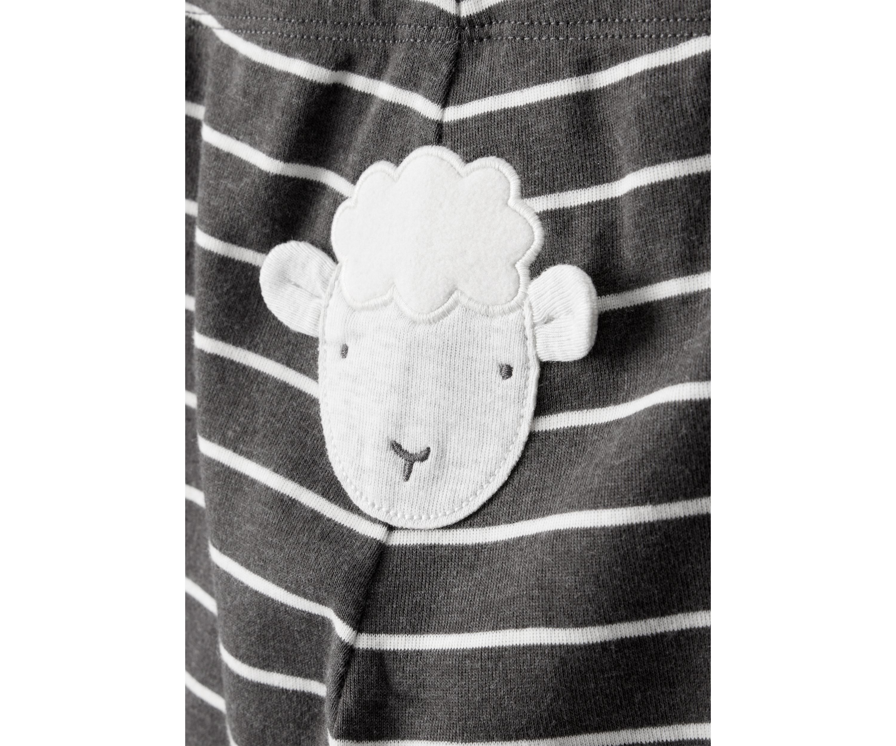 Baby Boys Sheep Printed Three Piece Bodysuit Set
