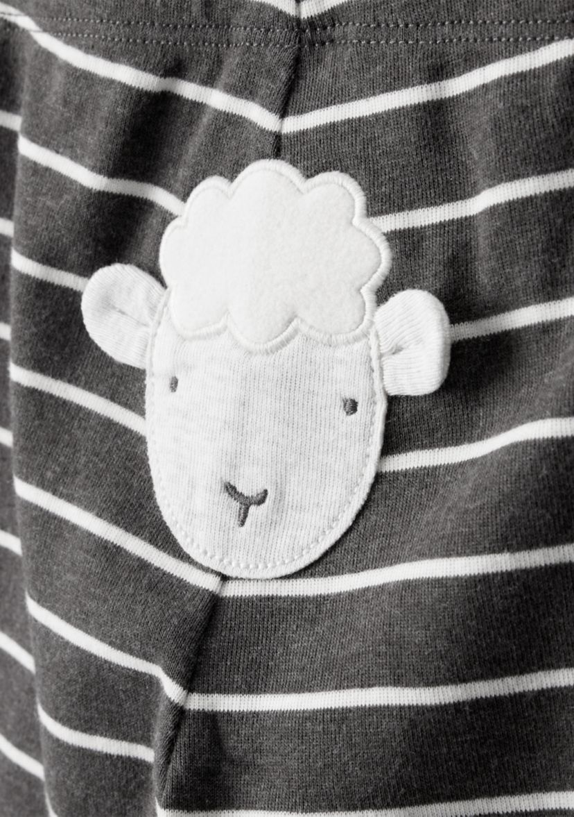 Baby Boys Sheep Printed Three Piece Bodysuit Set