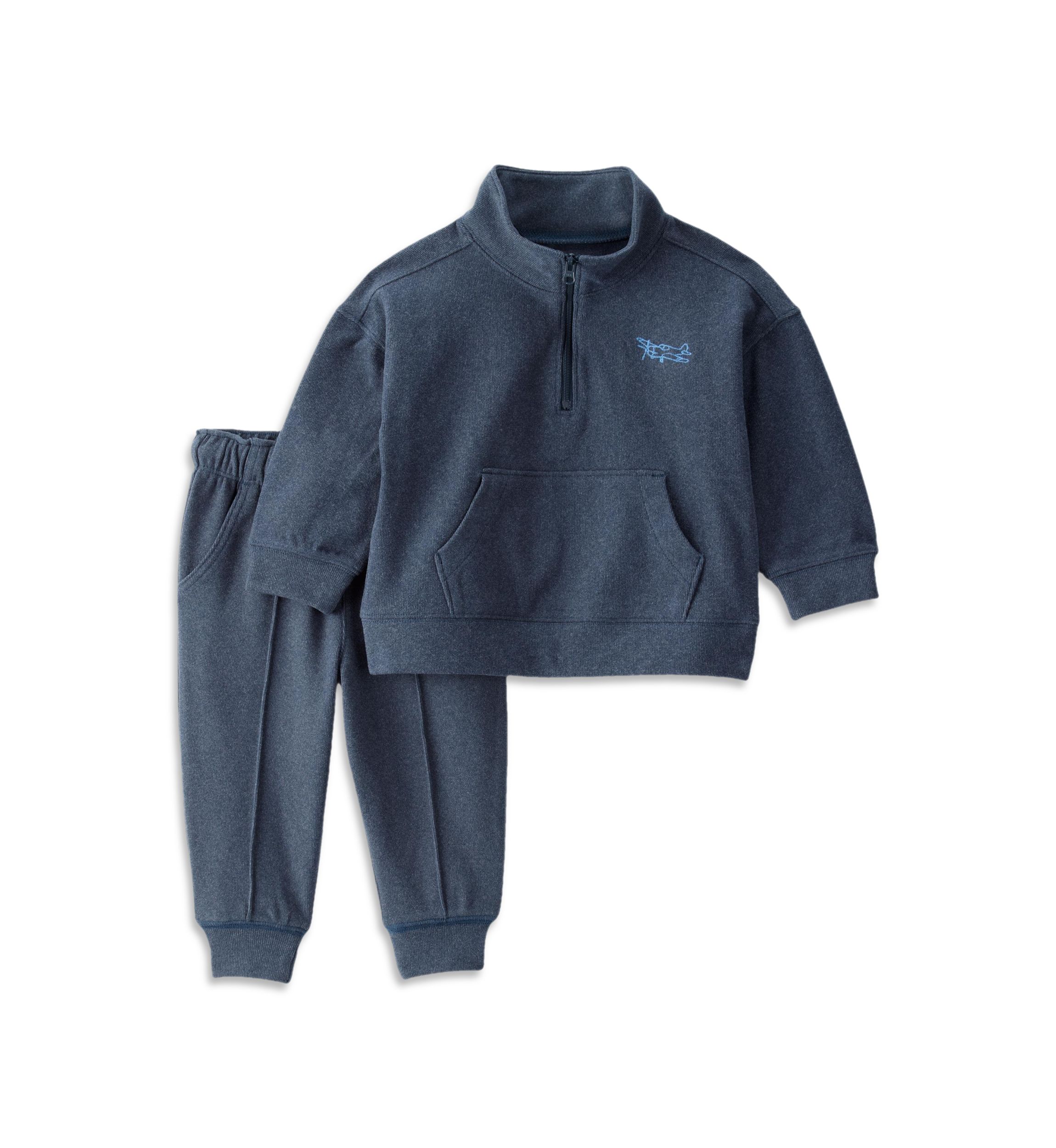 Toddler Boys 1/4 Zip Sweatshirt and Jogger Pants Set