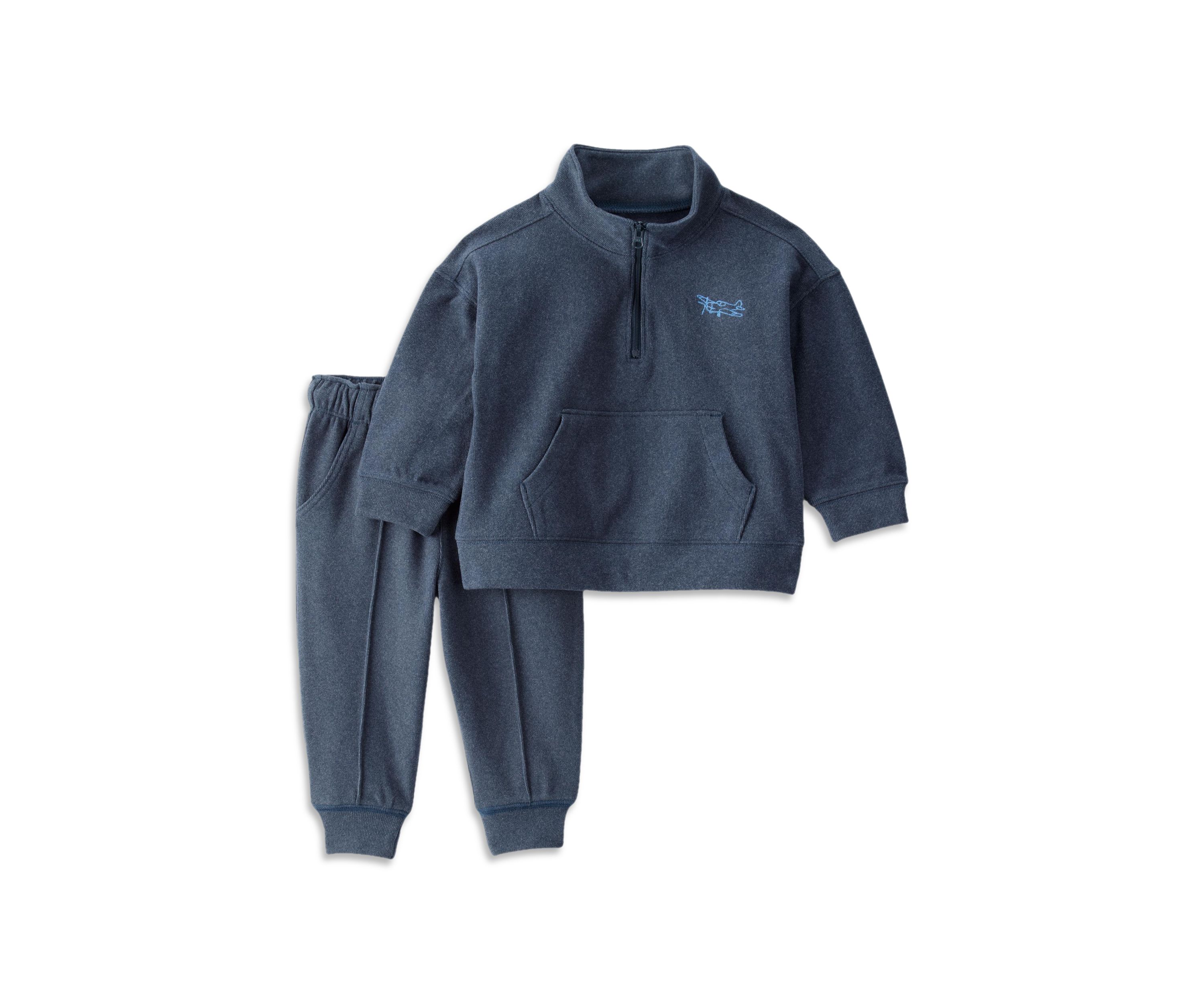 Toddler Boys 1/4 Zip Sweatshirt and Jogger Pants Set