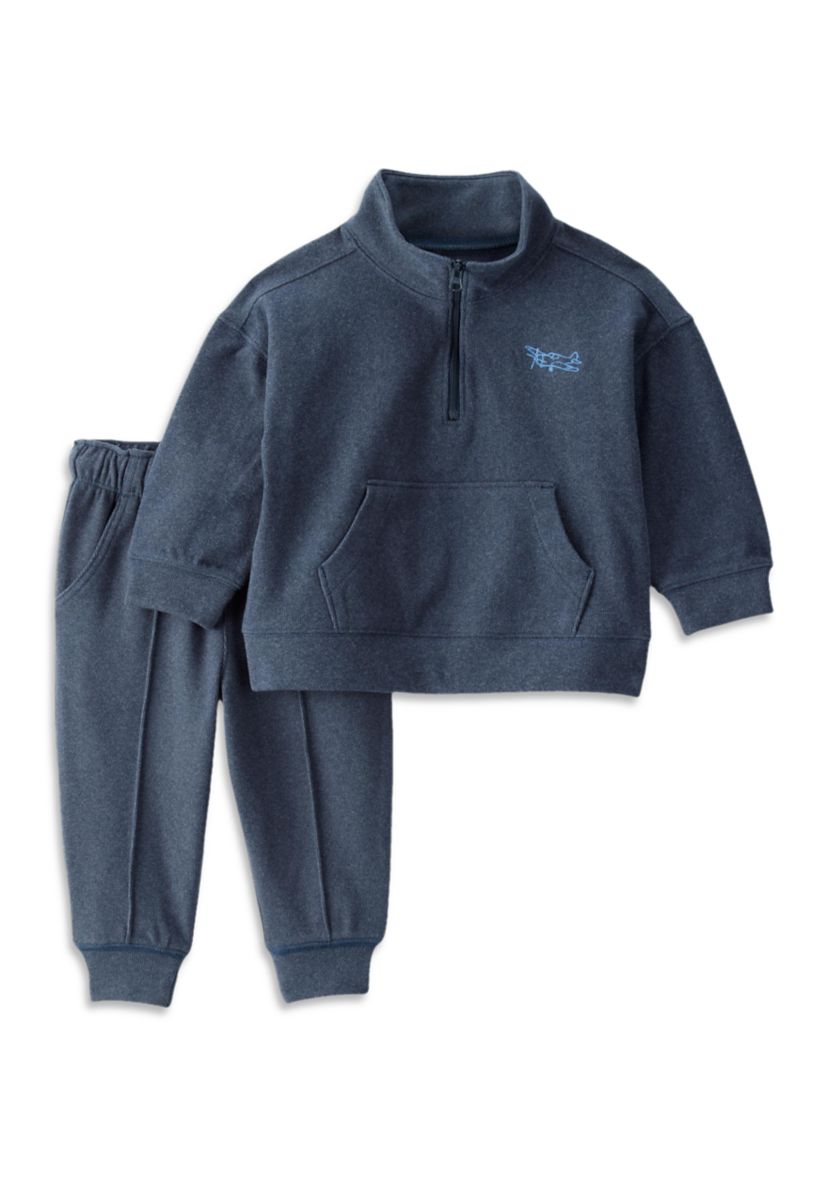 Toddler Boys 1/4 Zip Sweatshirt and Jogger Pants Set