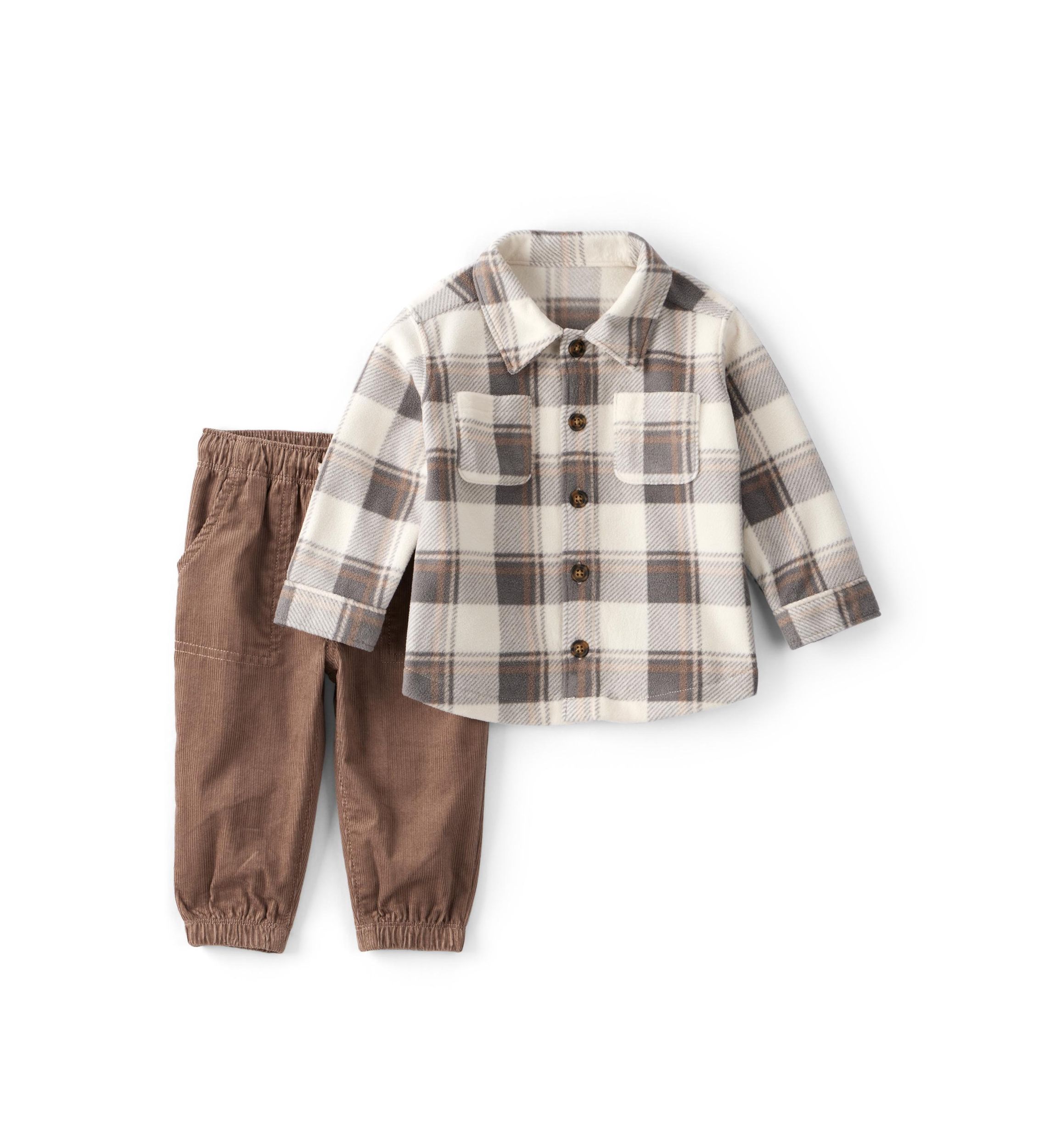 Baby Boys Printed Shirt and Pants Set