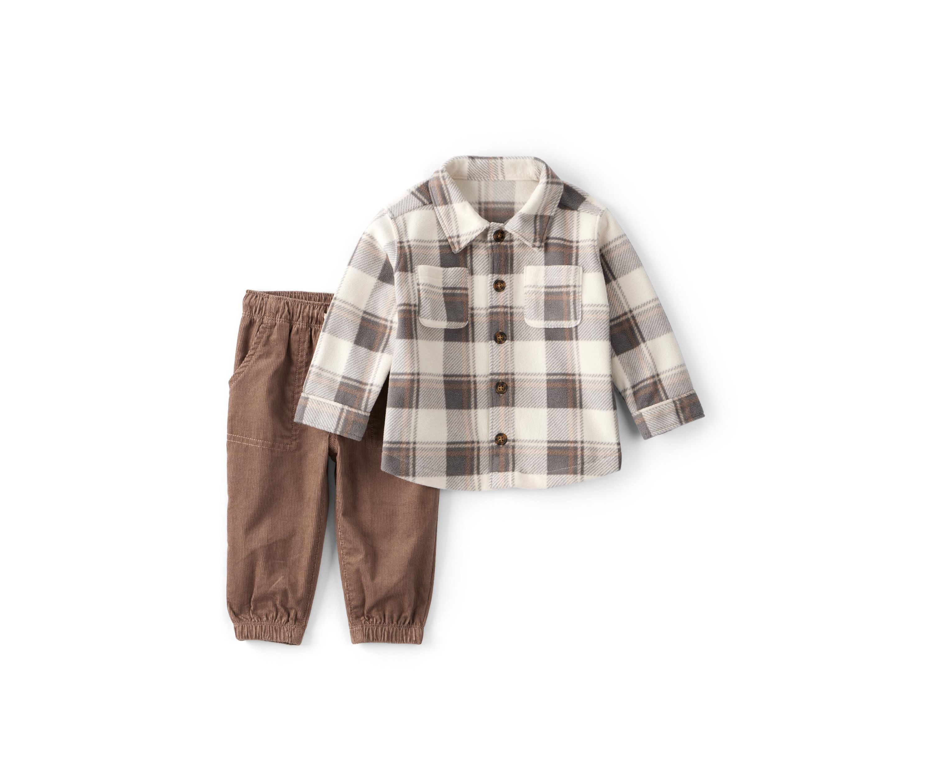 Baby Boys Printed Shirt and Pants Set