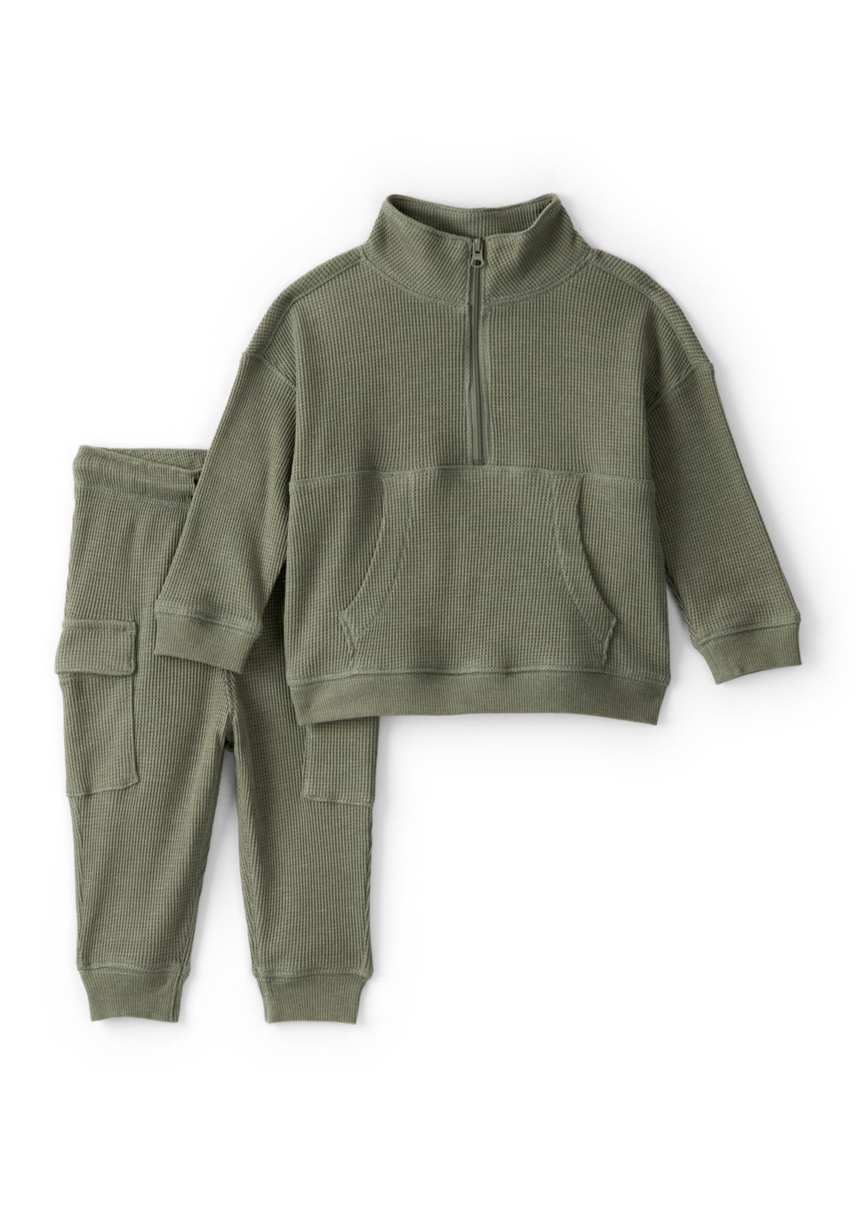 Baby Boys 1/4 Zip Pullover Sweatshirt and Jogger Pants Set
