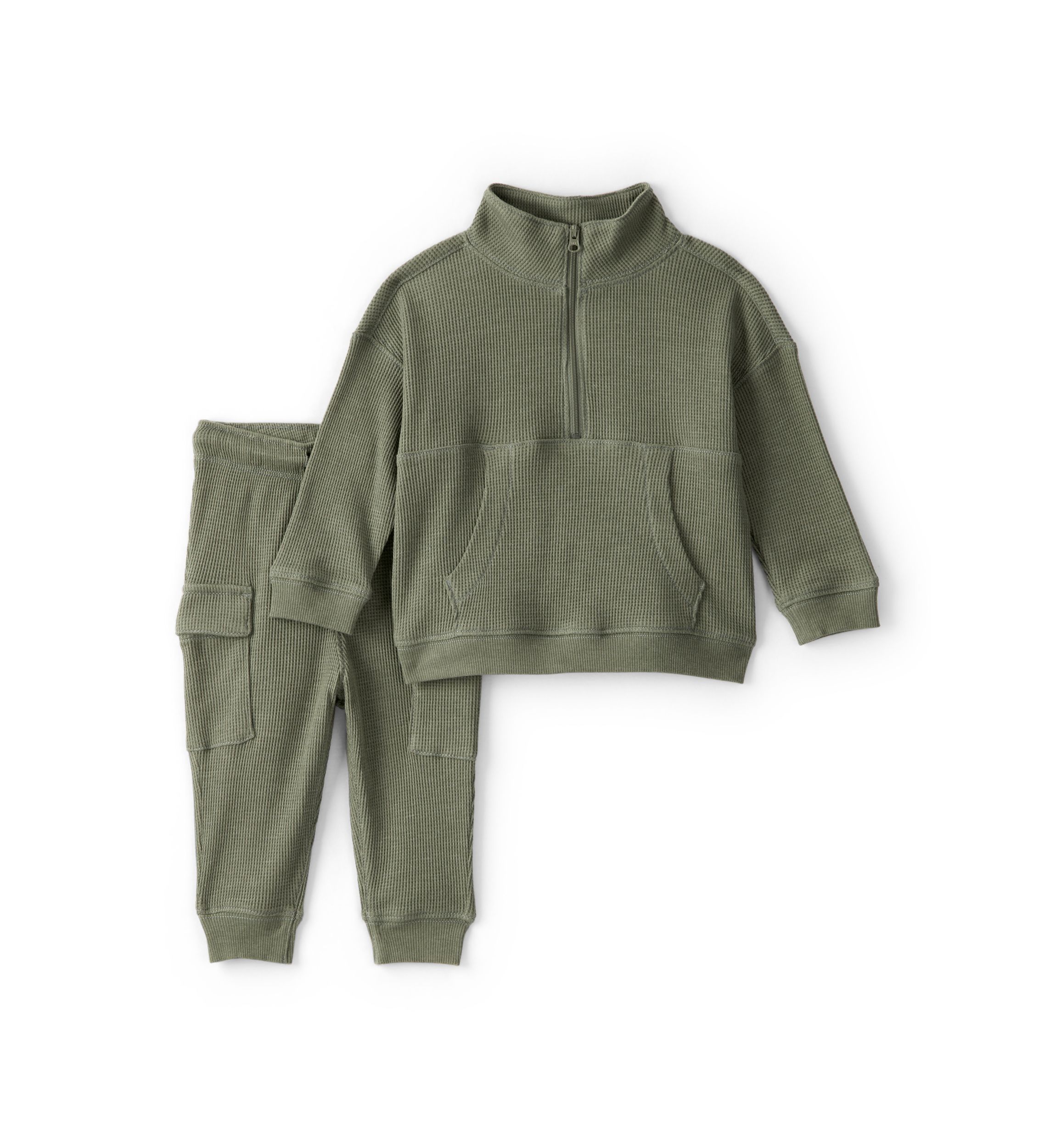 Baby Boys 1/4 Zip Pullover Sweatshirt and Jogger Pants Set