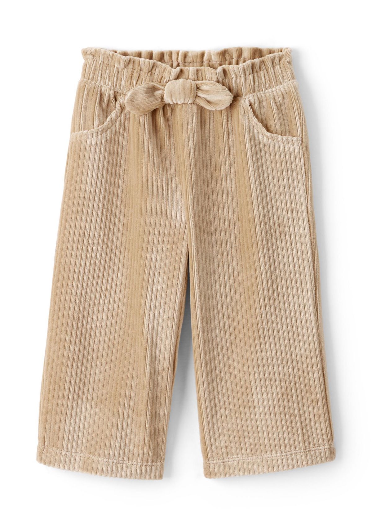 Baby Girls Long Sleeve Crew Neck Top and Wide Leg Corduroy Pants Set