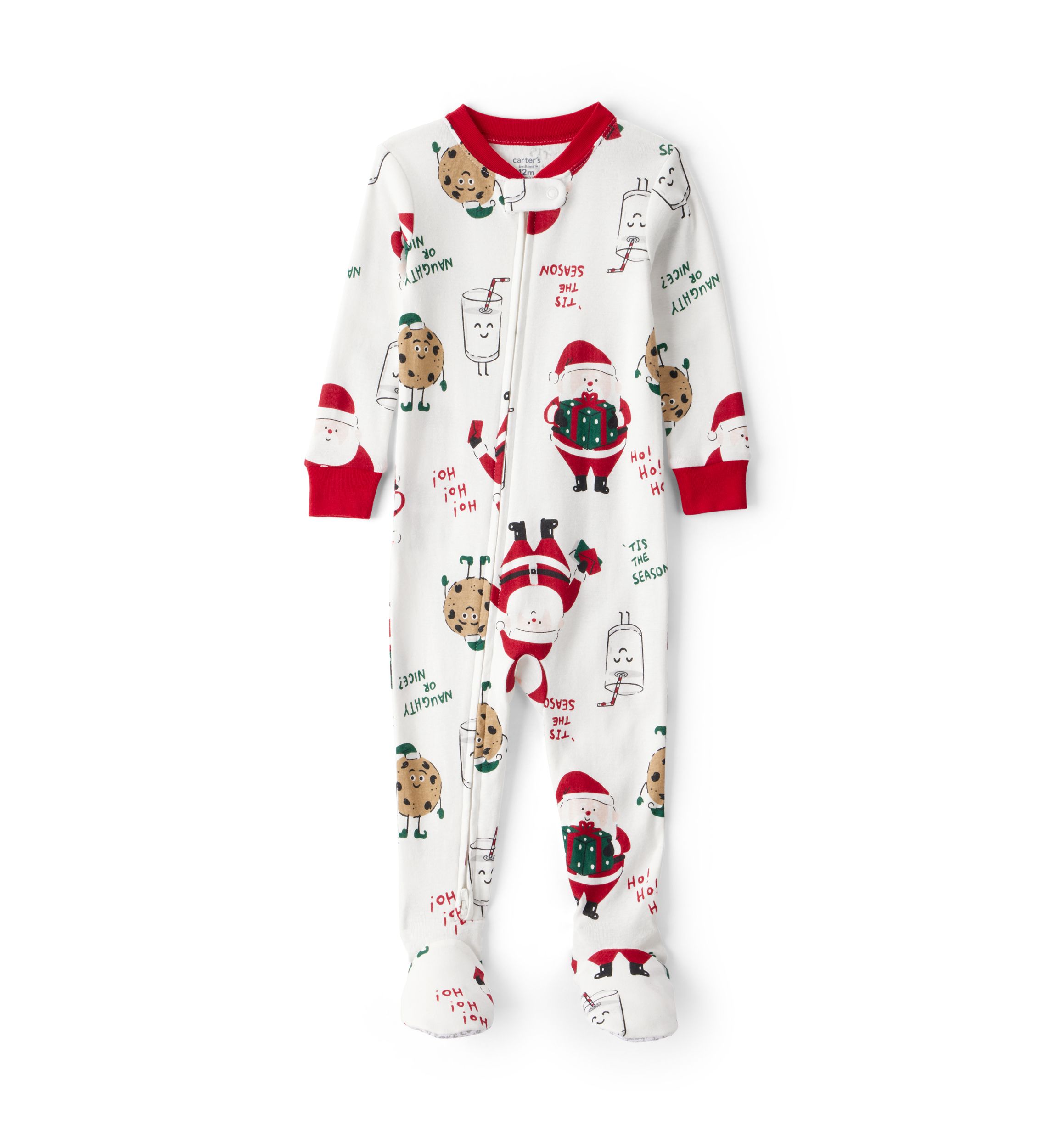 Baby Santa Printed Footie Pajamas