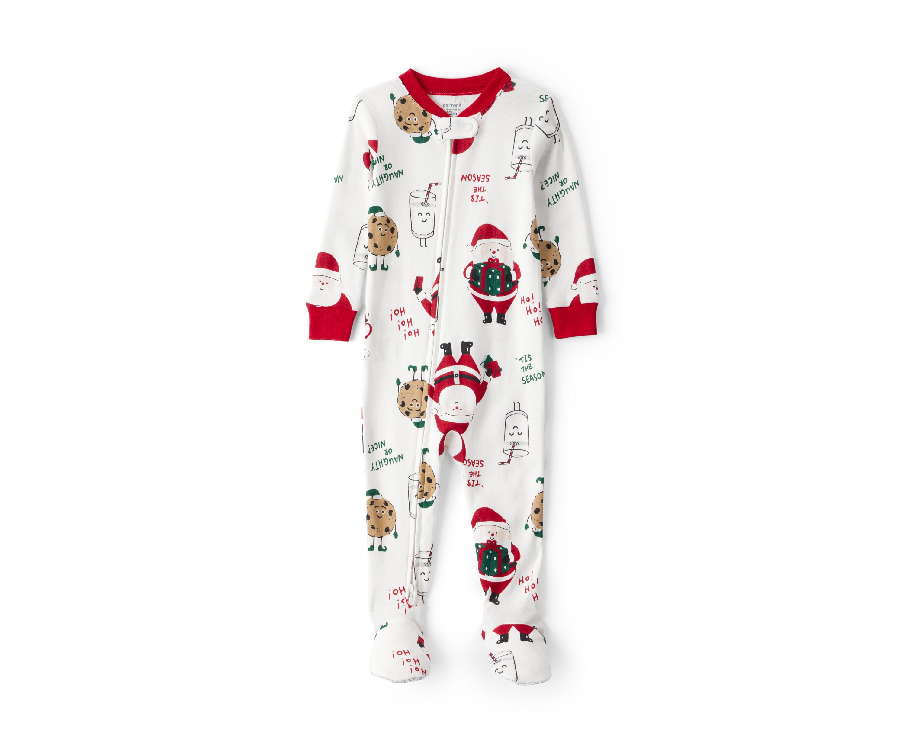 Baby Santa Printed Footie Pajamas