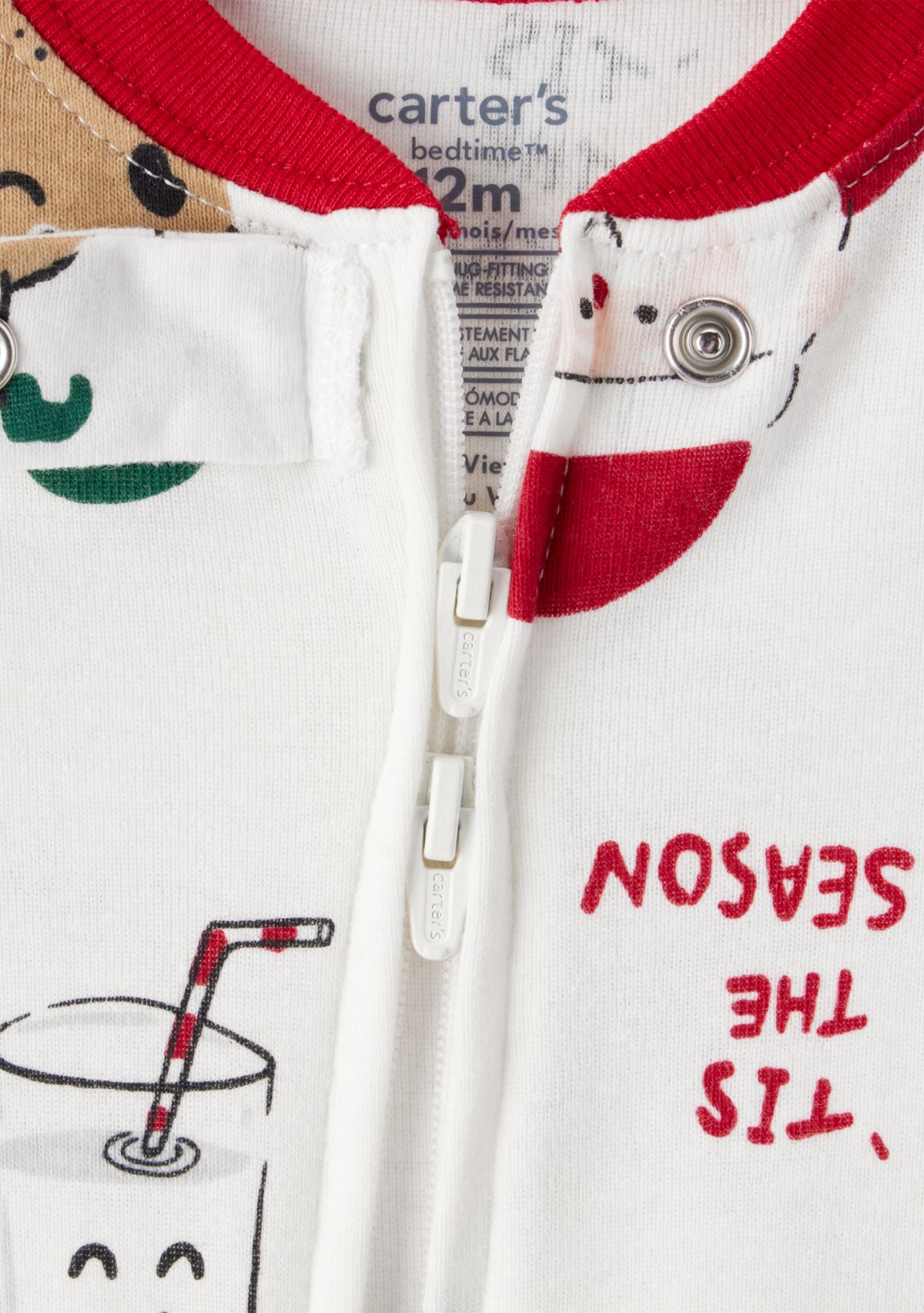 Baby Santa Printed Footie Pajamas