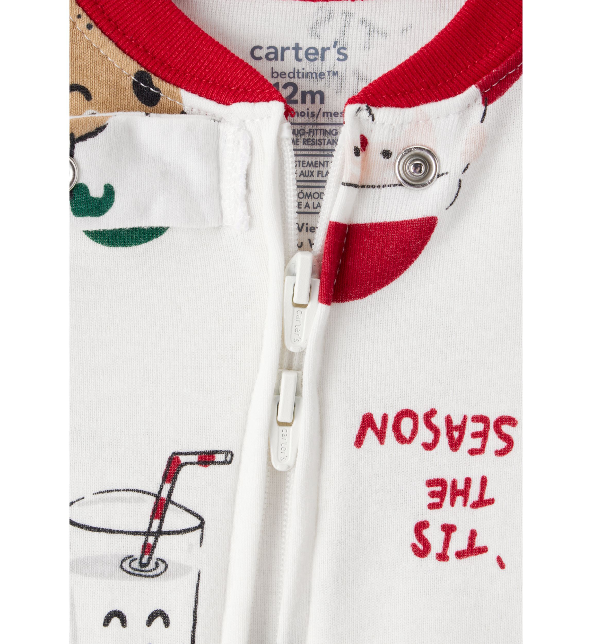 Baby Santa Printed Footie Pajamas
