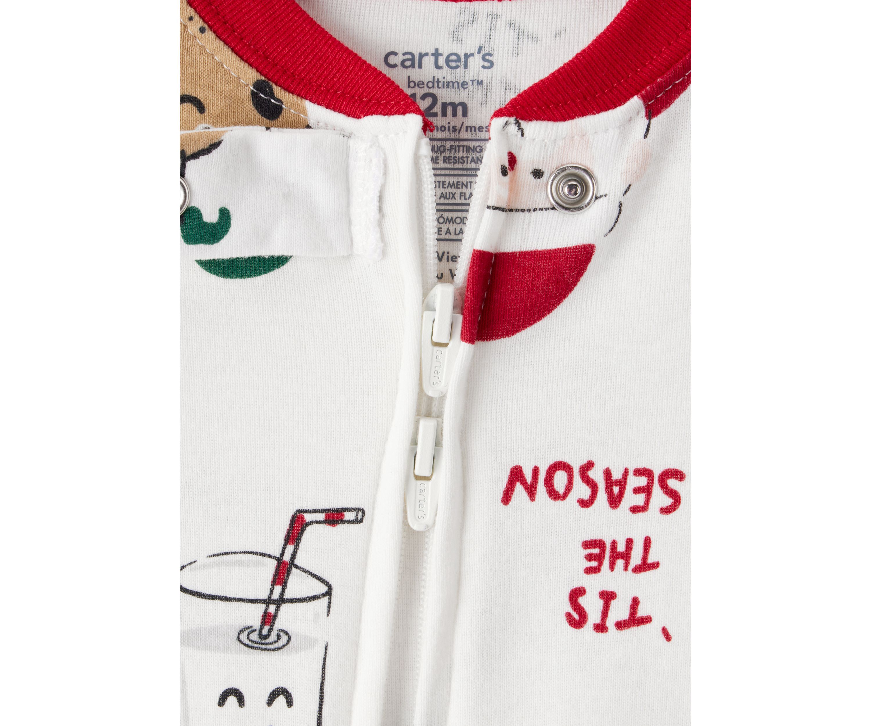Baby Santa Printed Footie Pajamas