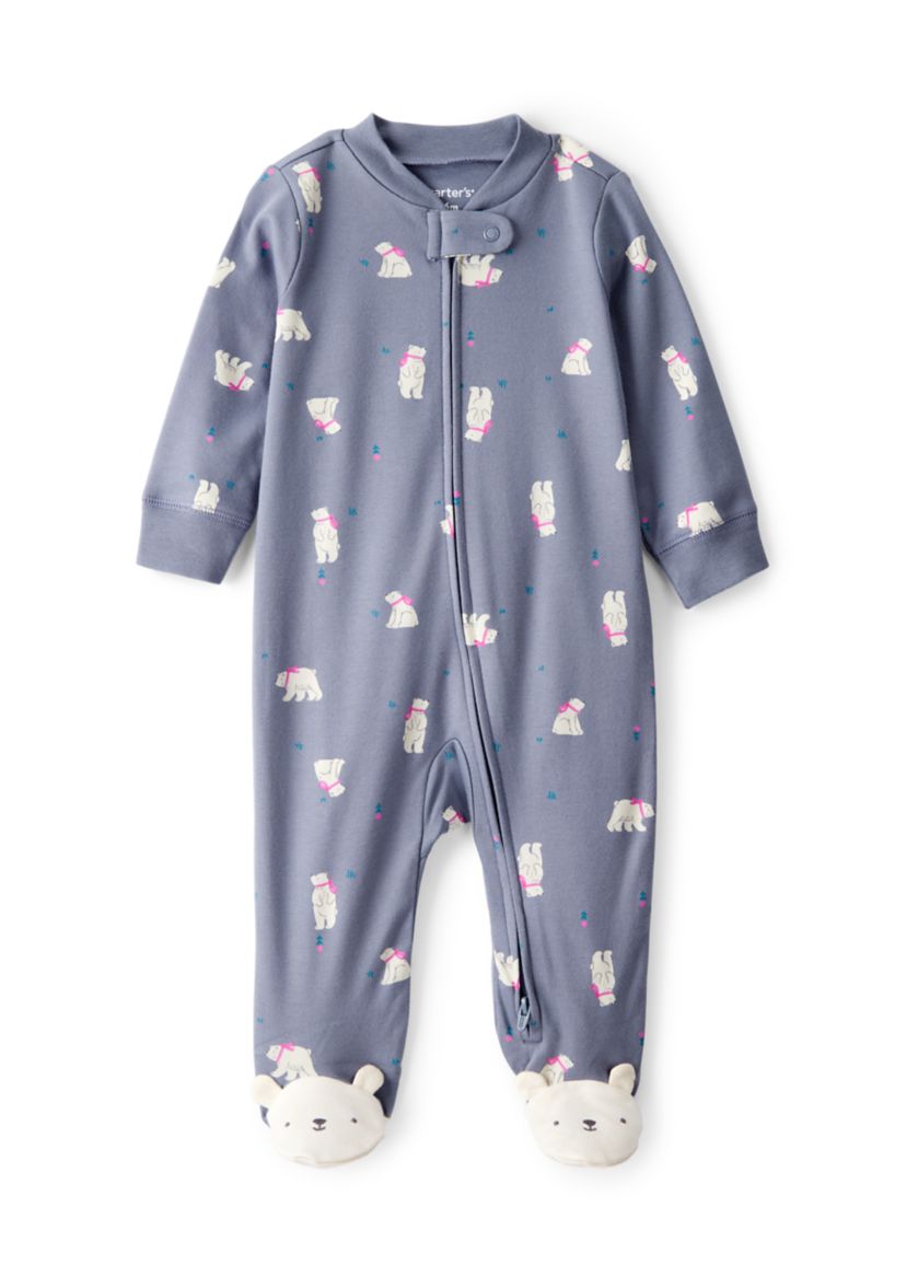 Baby Boys Interlock Snap Footed Pajamas