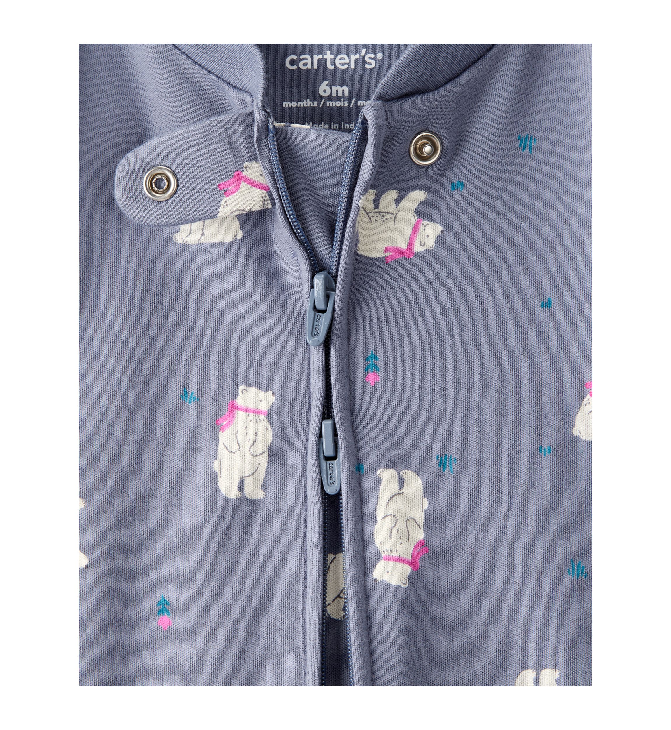 Baby Boys Interlock Snap Footed Pajamas