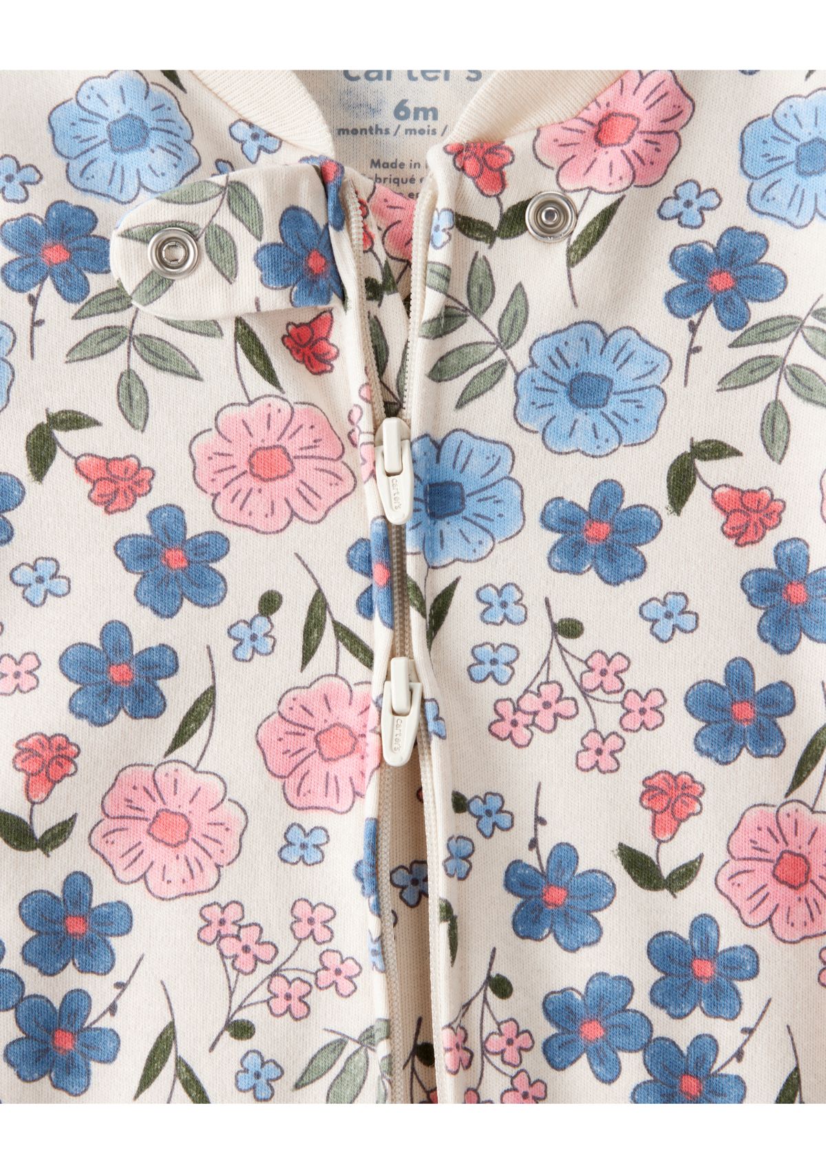 Baby Girls Interlock Snap Footed Pajamas