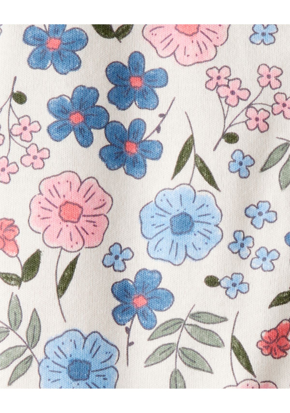 Baby Girls Interlock Snap Footed Pajamas