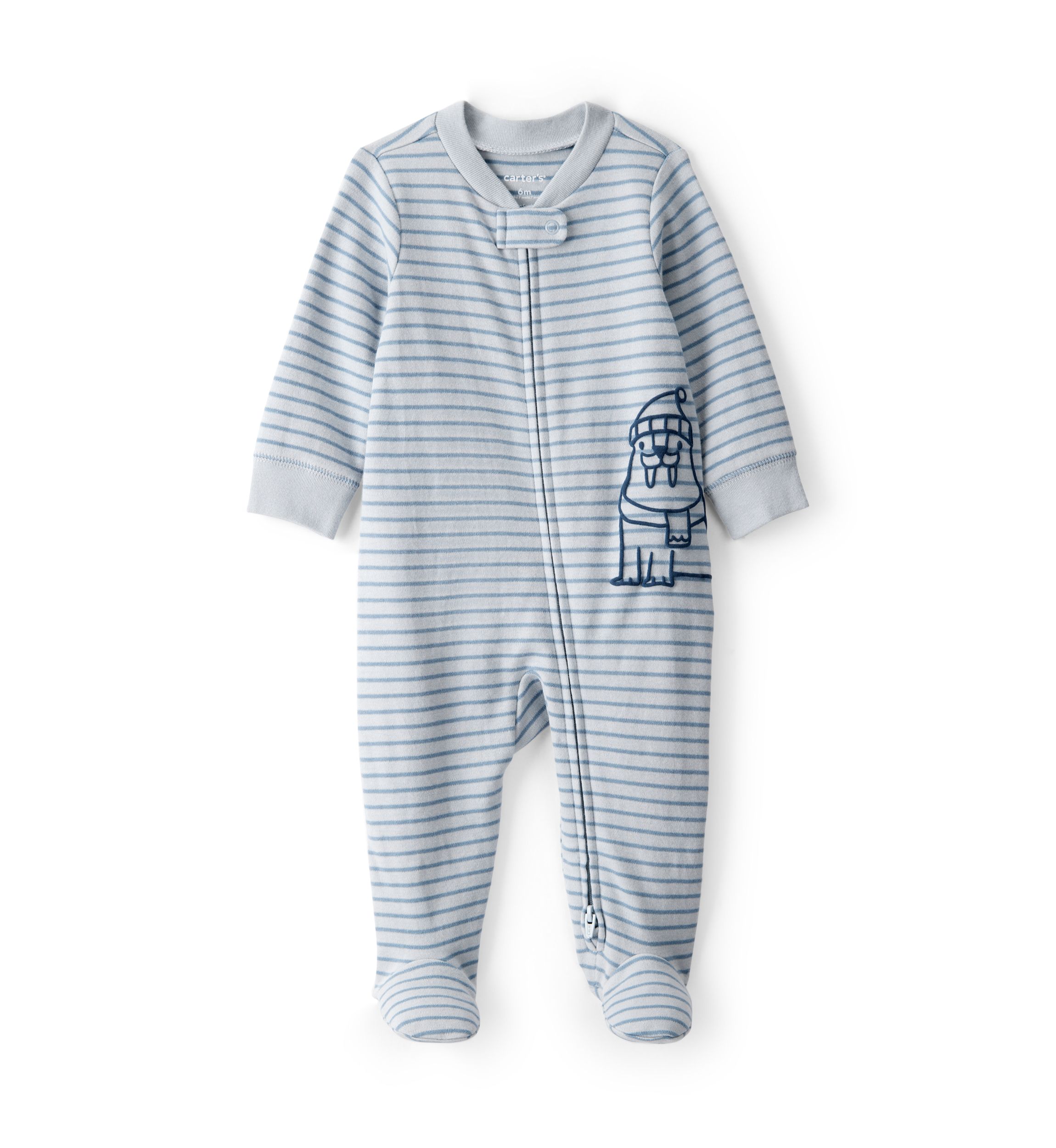Baby Boys Interlock Snap Footed Pajamas
