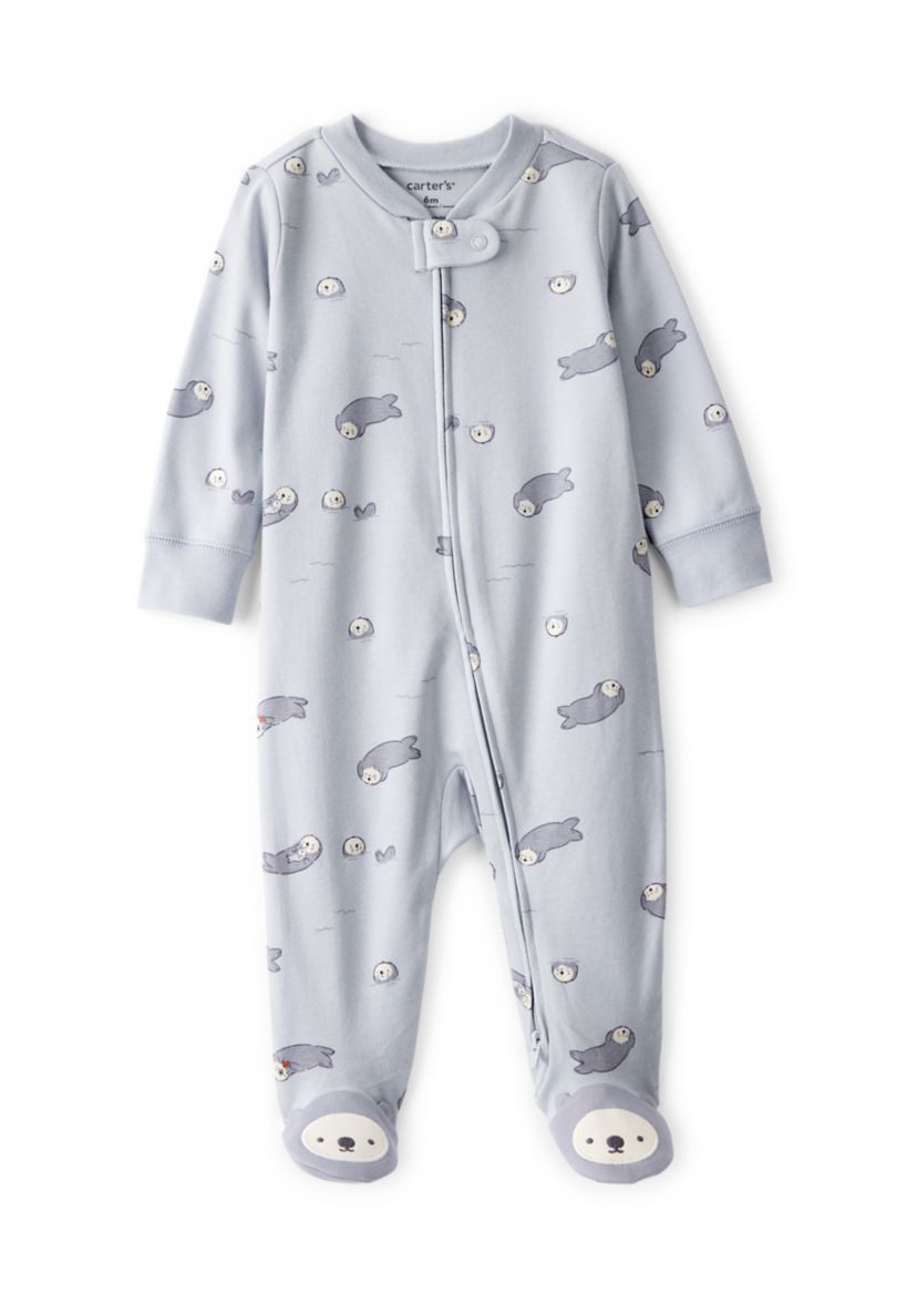 Baby Boys Interlock Snap Footed Pajamas