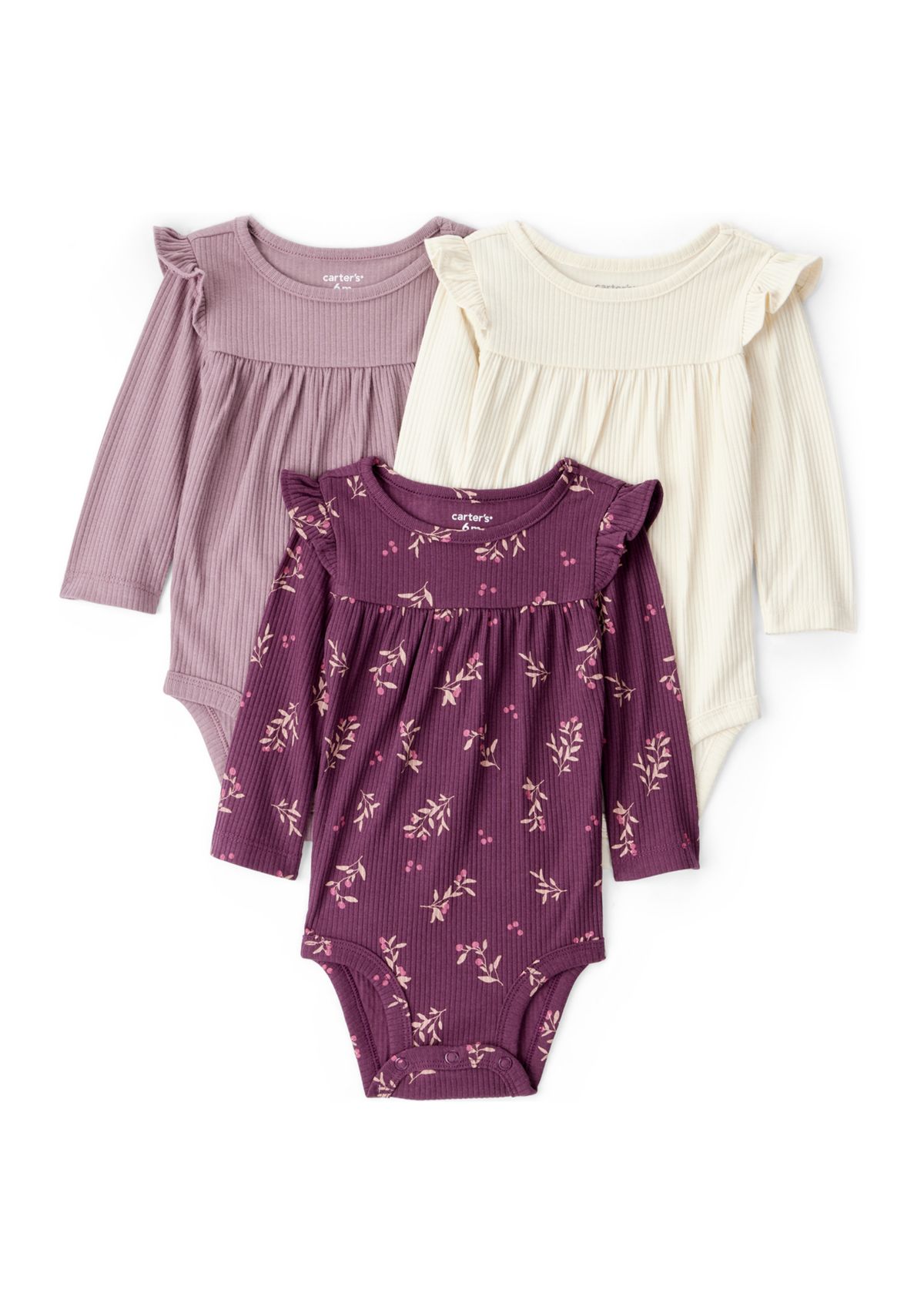 From sleepy mornings to messy midday snacks, this 3-pack keeps your baby comfy and ready for it all. With sweet flutter sleeves and soft fabrics, these bodysuits mix everyday function with an elevated look you’ll actually want them to wear out of the house. Pair with leggings, joggers or go solo on warmer days-these are ready for anything.