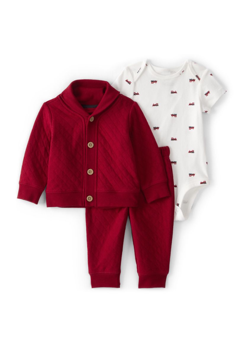 Baby Boys 3-Piece Cardigan Set 