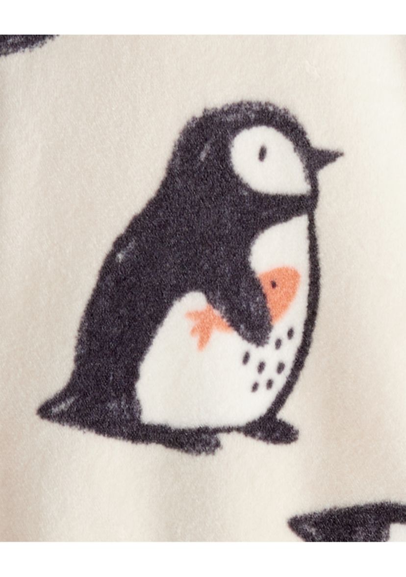 Baby Boys One Piece Printed Velour Footed Pajamas