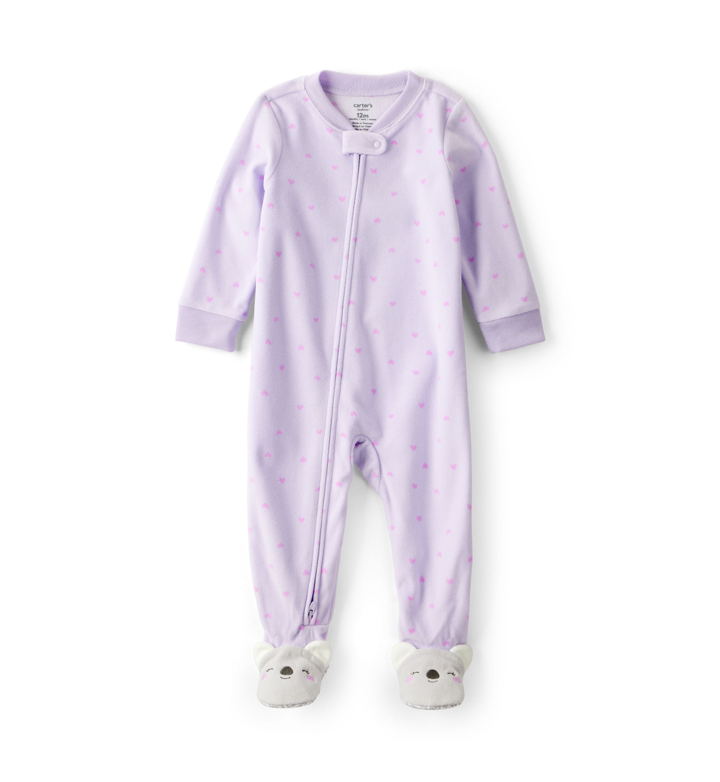 Baby Girls One Piece Footed Fleece Pajama