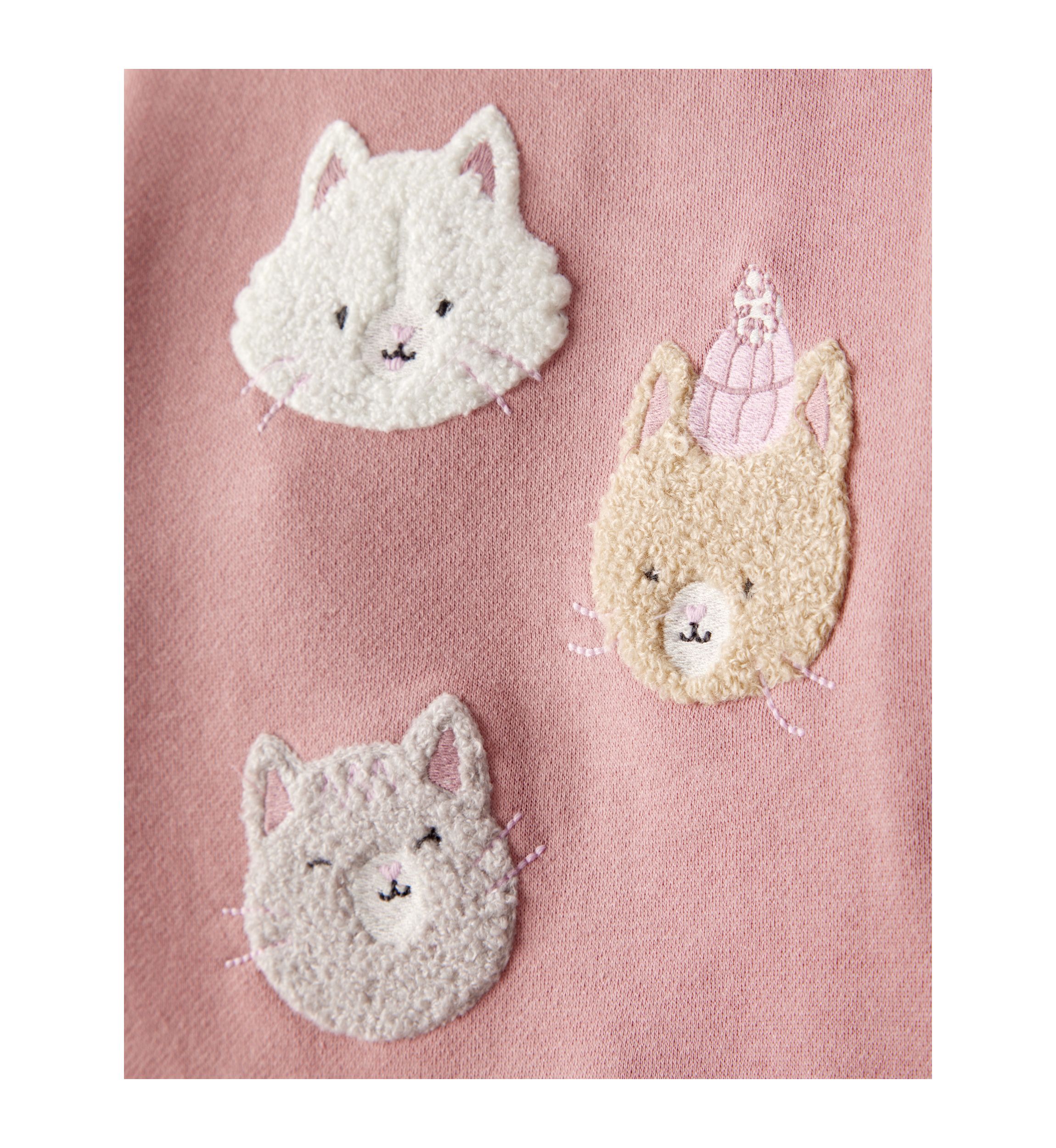 Baby Girls Cat Embroidery Set 