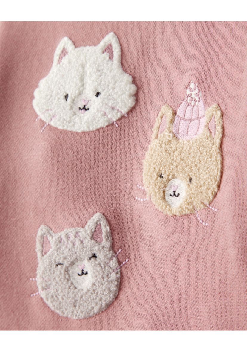 Baby Girls Cat Embroidery Set 