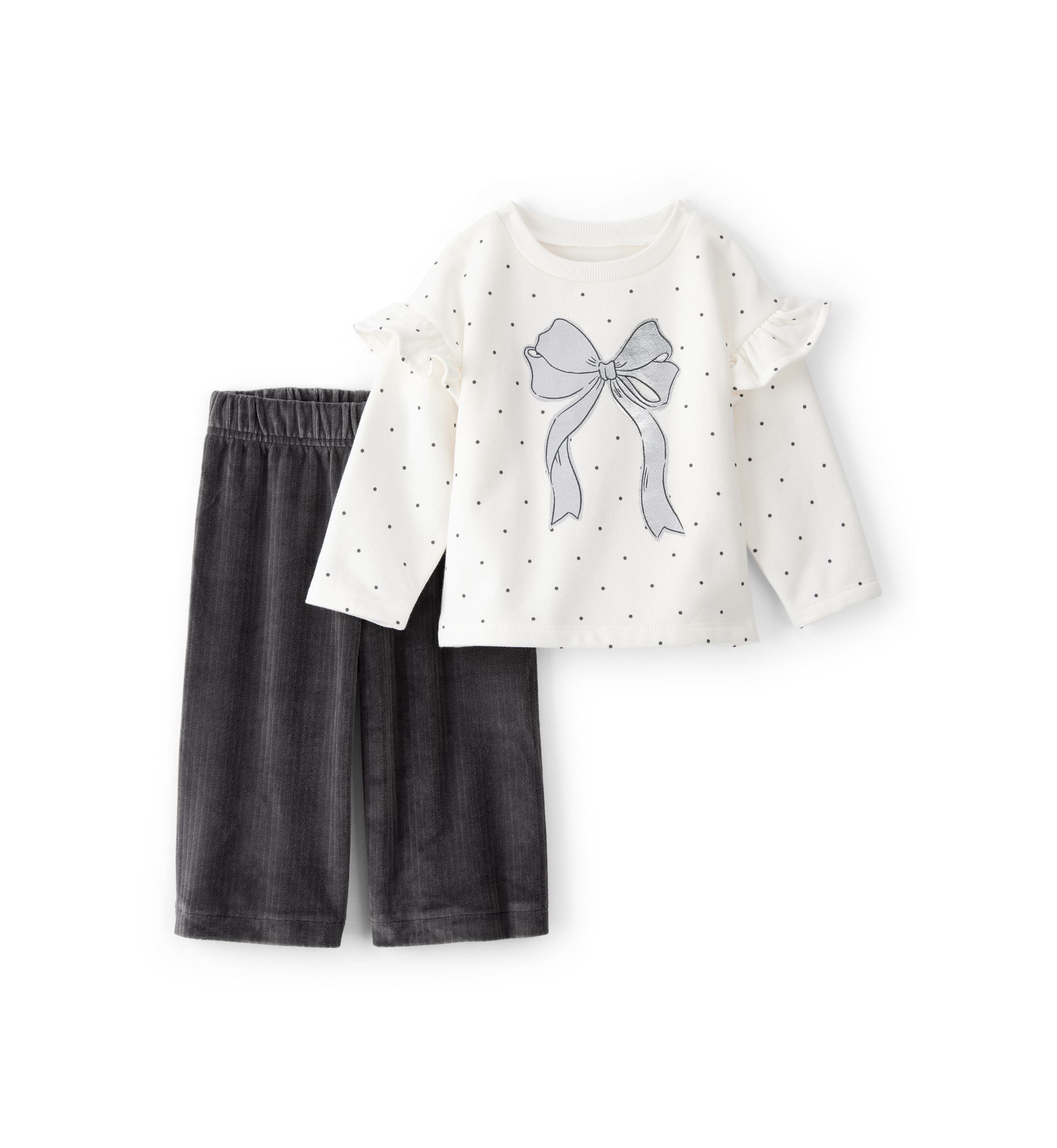 Baby Girls Ruffled Sleeve Top and Pants Set