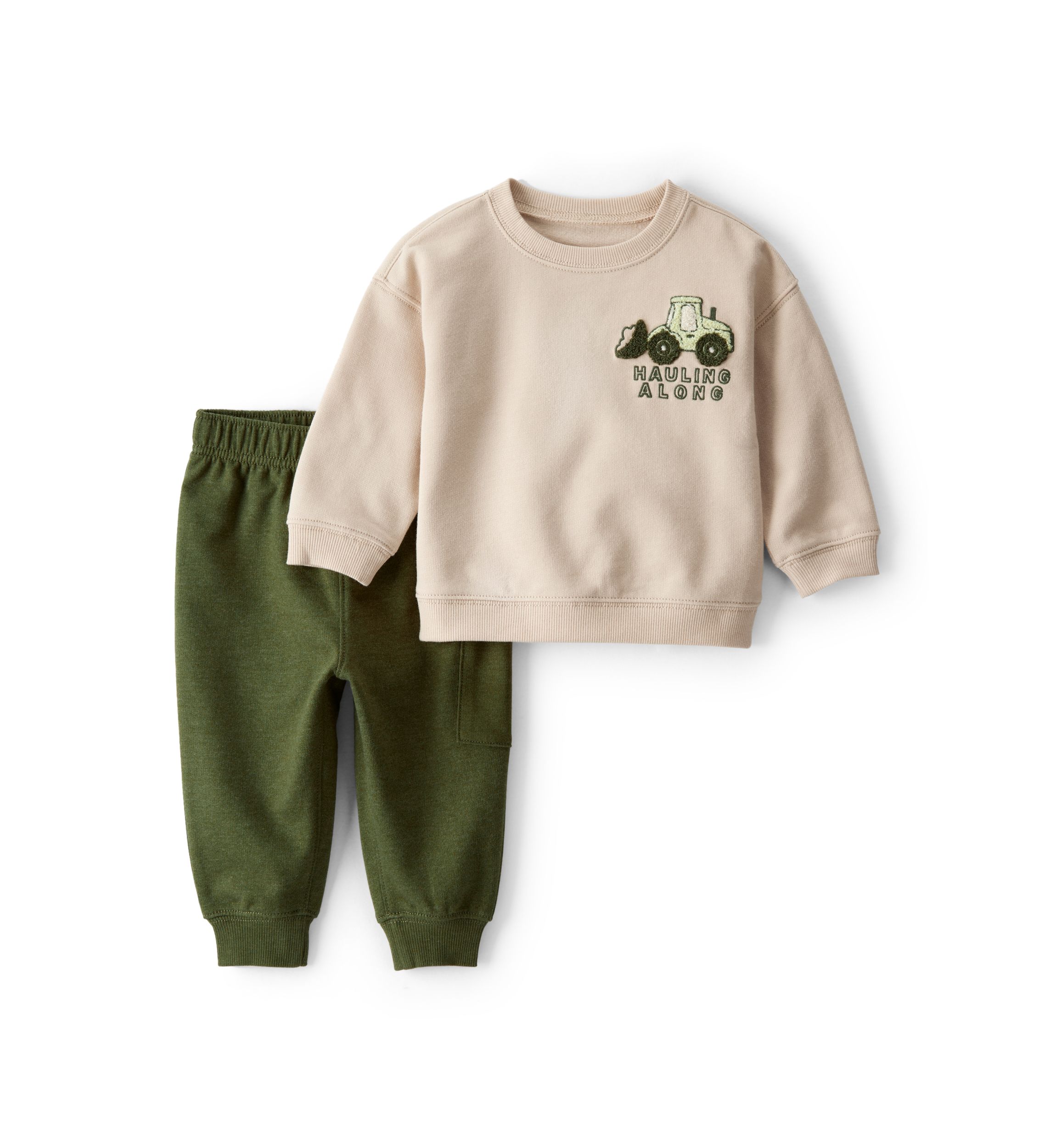Baby Boys 2-Piece Construction Pullover & Pant Set