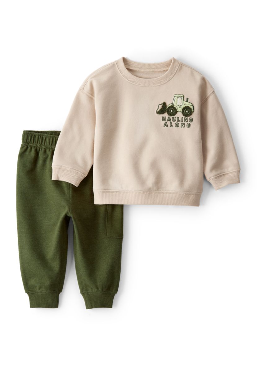 Baby Boys 2-Piece Construction Pullover & Pant Set