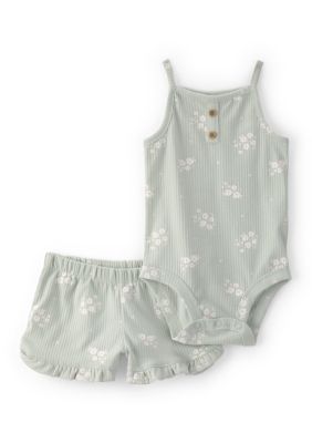 Carter's Baby Girls Bodysuit Set, Green, Newborn