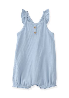 Carter's Baby Girls Ribbed Knit Romper, Blue, 9 Months
