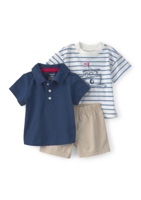 Carter's Baby Boys Shorts T-Shirt Set, Blue, 3 Months
