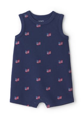 Carter's Baby Girls Romper, Blue, 9 Months