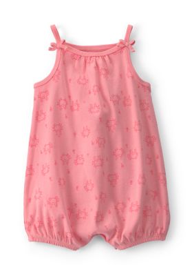 Carter's Baby Girls Crab Print Romper, Pink, 9 Months