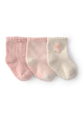 Carter's Baby Girls 3 Pack Bootie Socks, Newborn
