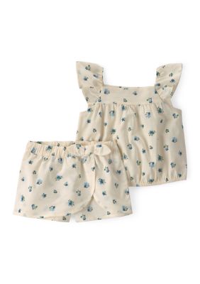 Carter's Baby Girls Floral Print Ruffle Top and Skirt Set