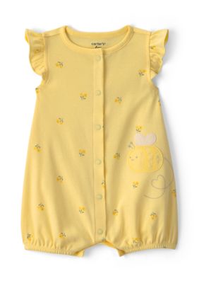Carter's Baby Girls One Piece Romper, Yellow, 9 Months