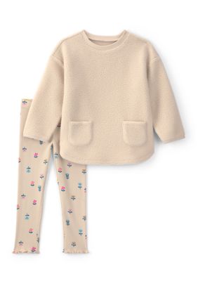 Carter's Baby Girls Long Sleeve Top and Floral Leggings Set, 12 Months
