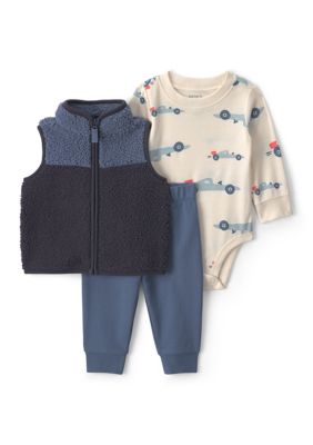 Carter's Baby Boys Bodysuit and Pants Set with Vest, Blue, 12 Months