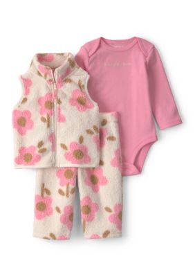 Carter's Baby Girls 3-Piece Vest Set, 9 Months