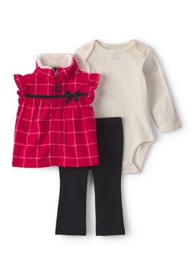 Carter's Baby Girls Bodysuit and Pants Set with Vest, Newborn