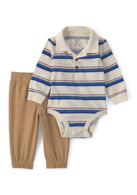 Carter's Baby Boys Shirt Bodysuit and Pants Set, Ivory, Newborn