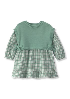 Carter's Baby Girls Plaid Top and Diaper Cover, Green, 3 Months